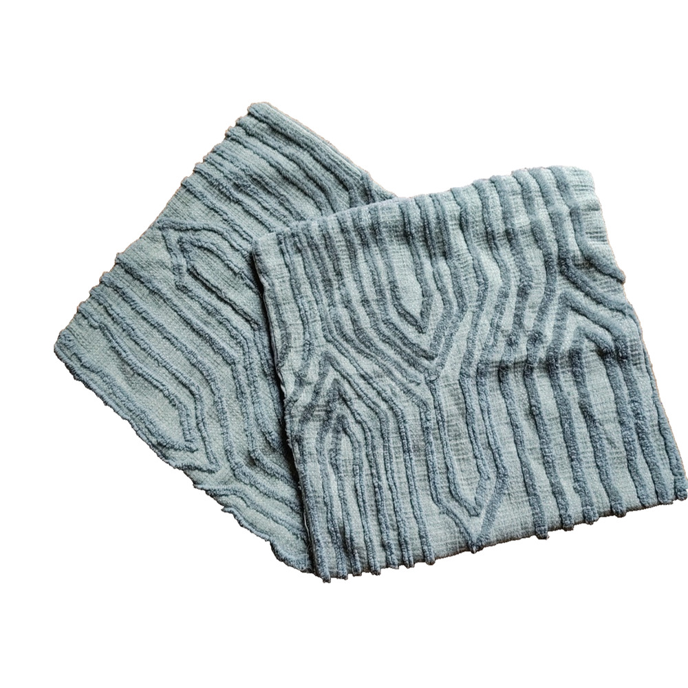 (2) Pier 1 Imports Throw Pillows Covers Shams Gray Cotton Geometric Textured - Picture 7 of 10